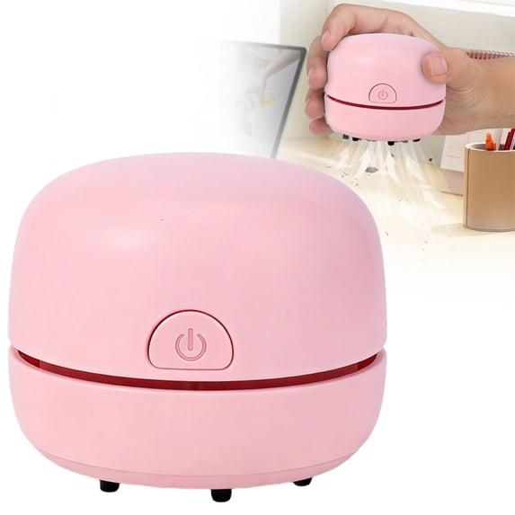 Clearance Eligible Mini Desktop Vacuum Cleaner, USB Rechargeable Handheld Desk Vacuum, 2.48×2.56 in Portable Cordless Vacuum for Keyboard Table Crumbs Dust Car Interior Cleaning, Pink