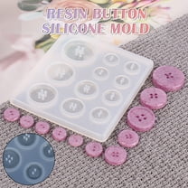 Clearance Epoxy silicone mold under $5,DIY Resin Silicone Button Resin Pendant Handmade Button With Hole DIY Home DIY 1PC