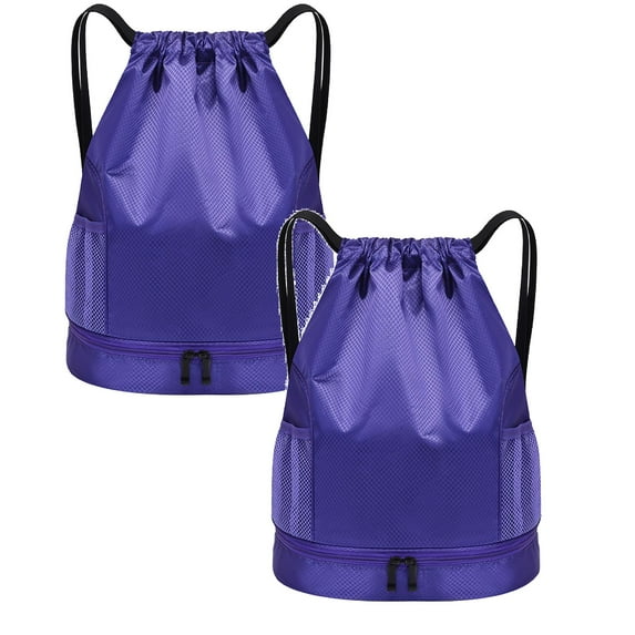 Clearance Equipment package under $20,Drawstring Bag Lightweight String Backpack With Water Bottle Holder And Pockets Gym Sports Sackpack 2PC