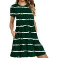 thumbnail image 1 of Erwazi Summer Casual Dresses for Women Swing Short Sleeve T Shirt Dresses Tiered Flowy Beach Mini Dress with Pockets, 1 of 6