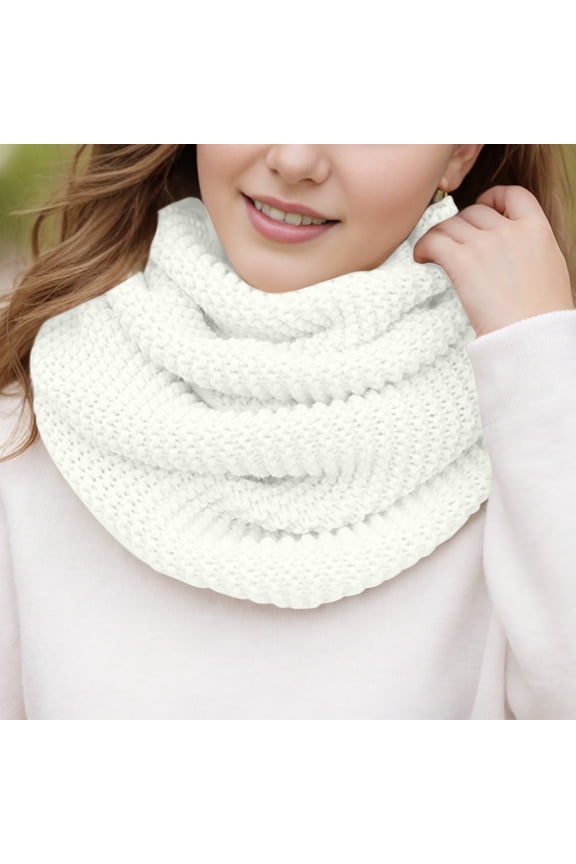 Winter Women Cable Knit Ribbed Infinity Circle Loop Scarf Soft Warm Neck Warmer
