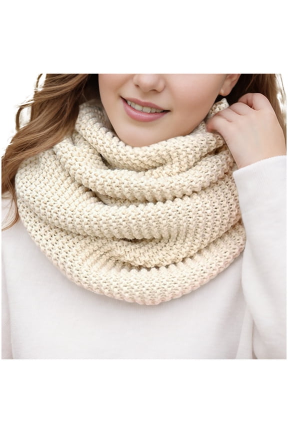 Winter Women Cable Knit Ribbed Infinity Circle Loop Scarf Soft Warm Neck Warmer