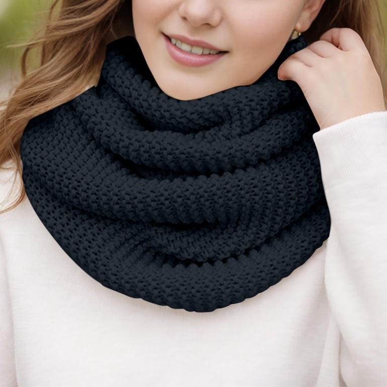 Winter Women Thick Cable Knit Ribbed Infinity Circle Loop Scarf QUEENFUR Winter Women Thick Cable Knit Ribbed Infinity  main image 3