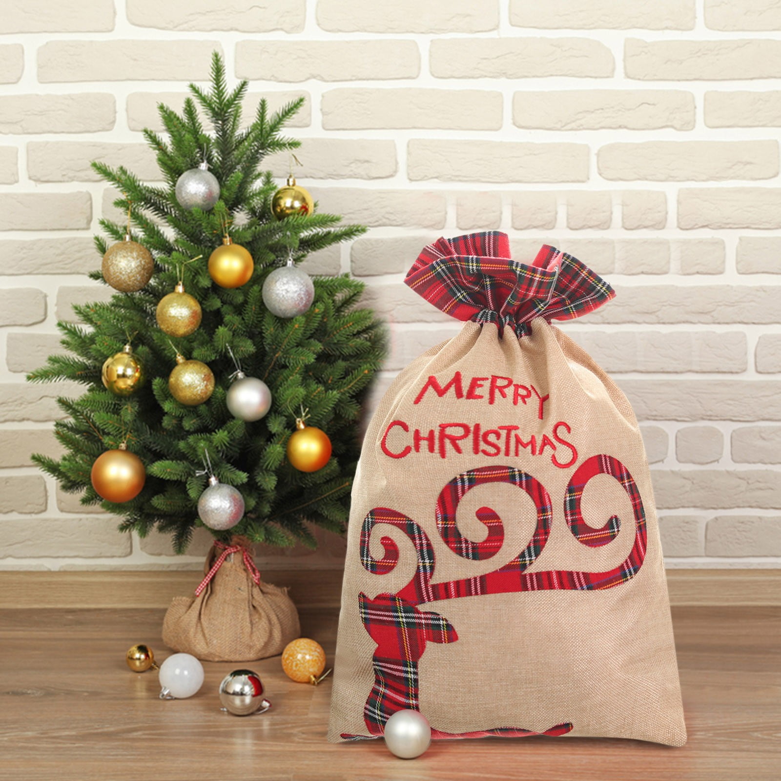 Clearance Event & Party under 1 Christmas Bags With Drawstring Bottoms