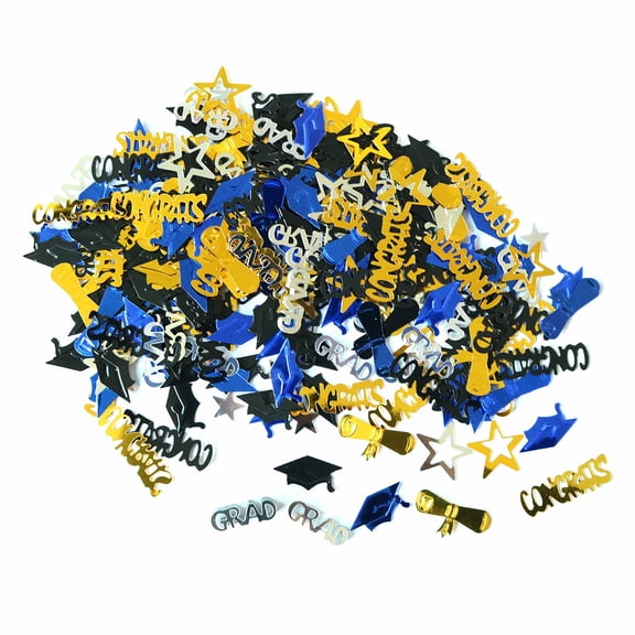 Clearance Event & Party under $1,Congrats Grad Graduation Confetti 2023 | Blue And Gold Graduation Decorations Class Of 2023 | Graduation Centerpieces For Tables 2023 | Blue Graduation Decora