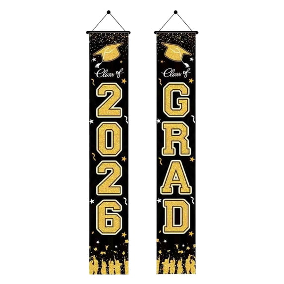 Clearance Event & Party under $5,Graduation Decorations 2026 Set Congrats Grad Decor Set With Banner Porch Sign Hanging Honeycomb Centerpieces For Grad Decorations