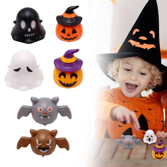 Clearance Event & Party under $5,Halloween Pull Back Cars 6pcs Pull Back Cars Toy Funny Assorted Bat Pumpkin Tiny Car Toys Toy Vehicles For Halloween Favors6PCS