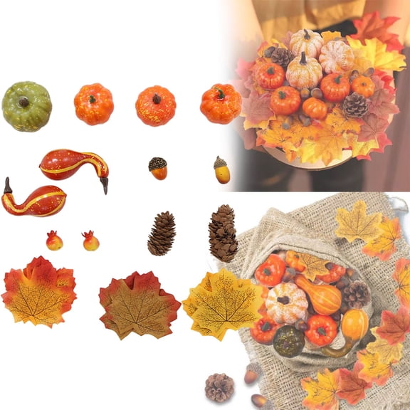 Clearance Event & Party under $5,Artificial Pumpkins For Decoration 42PCS Pumpkin For Fall Garland Thanksgiving Decorations