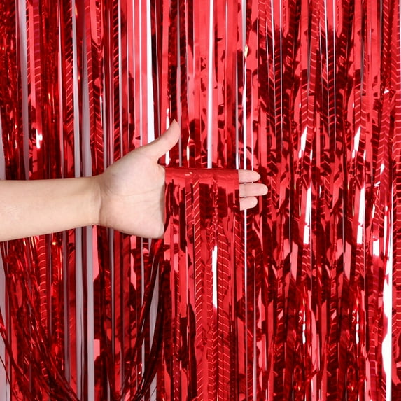 Clearance Event & Party under $5,Foil Curtains Shimmer Curtain For Birthday Wedding Party Bright Rain Curtain Party Decoration Rain Curtain 1mX2m