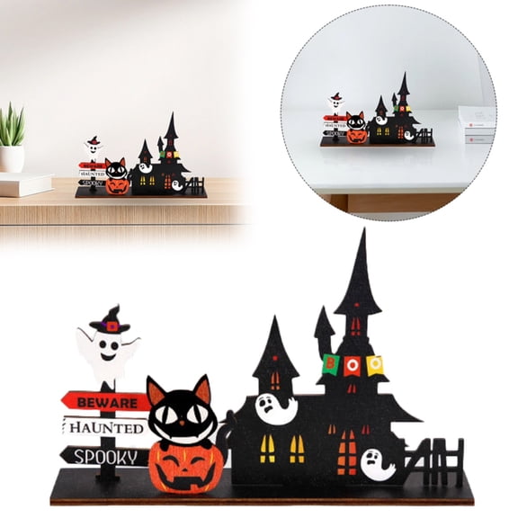 Clearance Event & Party under $5,Halloween Wooden Crafts Desktop Decoration Halloween Decoration