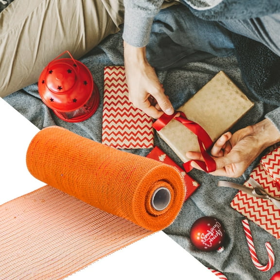 Clearance Event & Party under $5,Solid/ Metallic Mesh Roll Floral Craft Wedding Decorative Ribbon Roll