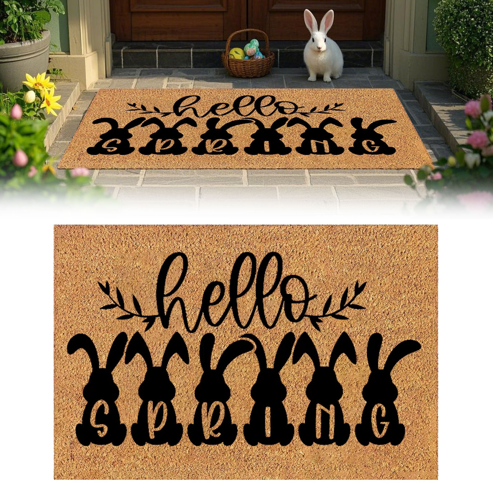 Clearance Ewgqwb Easter Door Mat Happy Easter Bunny Doormat 24x16