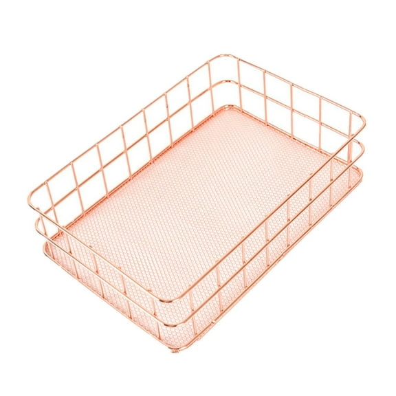 Clearance Ewgqwb Home Textile Storage Metal Storage Basket Mesh Crate Vintage Kitchen Office Storage Desk Organiser