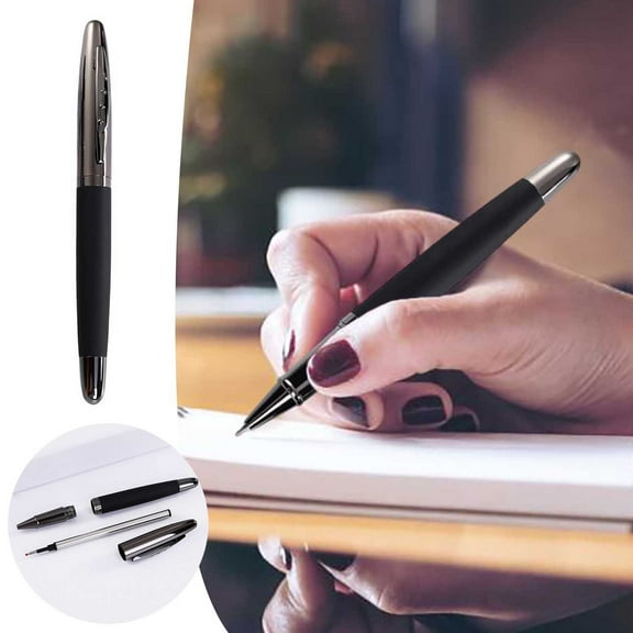 Clearance! Executive Metal Ballpoint Pen – 10ml Refillable Black Ink, Smooth Writing Business Stationery, Durable Home Decor Pen for Office & Promotional Use.