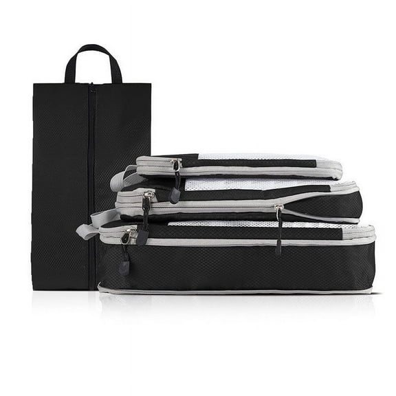 Clearance Extra Large Compression Packing Cube Luggage Organizers 4 Piece Set-Ultralight, Expandable/Compression Bags for Clothes by Tripped Travel Gear 127a