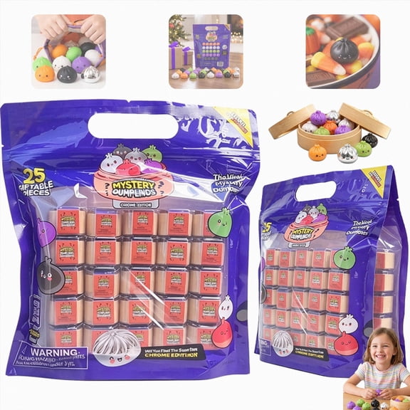 Clearance! Extra Mini Dumpling Squishy Set, 25-Pack Mystery Squishies Bulk for Halloween & Christmas Goodie Bags, Classroom Party Favors, Pinata Stuffers