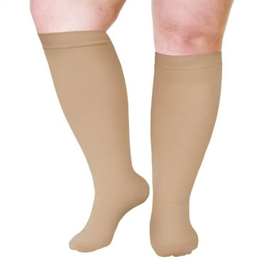Clearance! Extra Wide Calf Compression Socks for Women & Men, Plus Size Compression Socks 20-30 mmHg, Knee High Stockings to Prevent Swelling, Pain, 3XL Size 2023