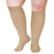 Clearance! Extra Wide Calf Compression Socks for Women & Men, Plus Size Compression Socks 20-30 mmHg, Knee High Stockings to Prevent Swelling, Pain, 3XL Size 2023