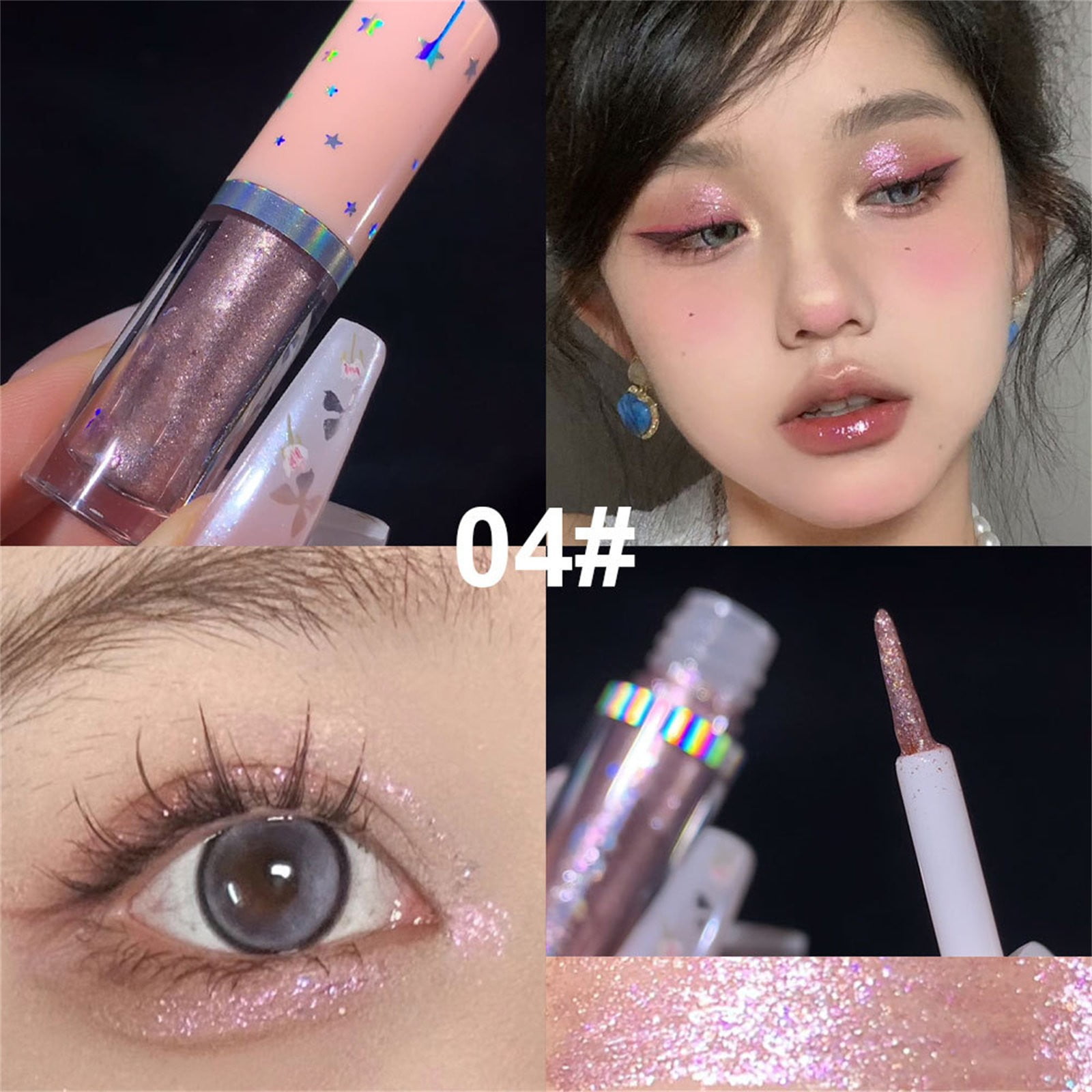 💗 Clearance！ Eyeshadow Eyeliner Korean Makeup Tear Drop Metallic