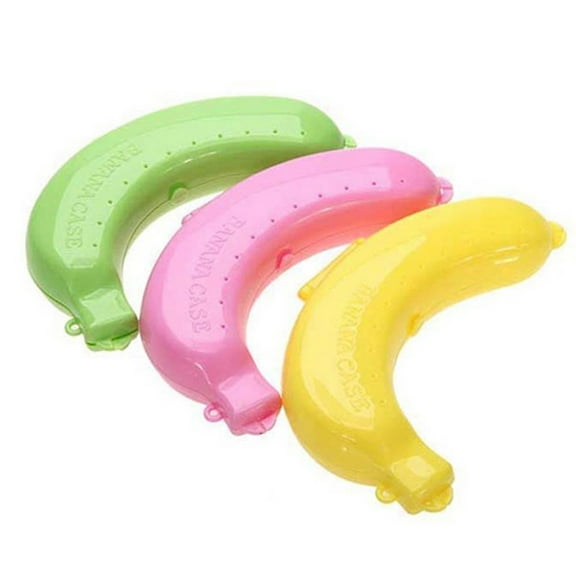 Clearance! FNGZ Banantray Lunch Holder Storage Banana Protector Fruit Box Case 3 Cute Colors Container Food Storage