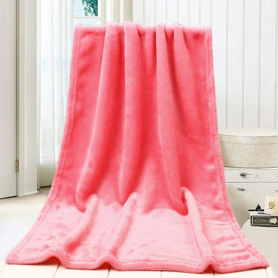 Clearance! FNGZ Blanket The Towel 50X70CM Fashion Solid Soft Throw Kids Blanket Warm Coral Plaid Blankets Flannel Watermelon Red