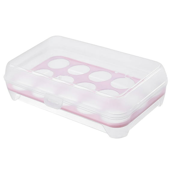 Clearance!FNGZ Food Storage Large Capacity Egg Holder for Refrigerator Egg Fresh Storage Box for Fridge Egg Storage Container Organizer Clear Plastic Storage Container Kitchenaid Pink
