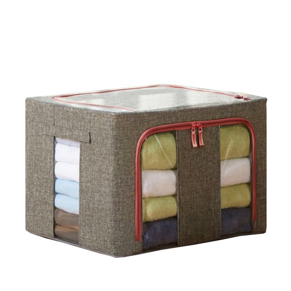 Clearance! FNGZ Home Textile Storage, Storage Case, Clothes and Quilt Storage Box Cotton and Linen Storage Box Fabric Storage Box 22L Dark Gray, 1X Storage Box