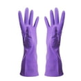 thumbnail image 1 of Clearance! FNGZ Latex Gloves Gloves Gloves Washing Hand Rubber Long Cleaning Warm Gloves Kitchen Latex Dish Washing Tool Dishes Gauntlets Kitchen Dining Bar Purple, 1 of 4