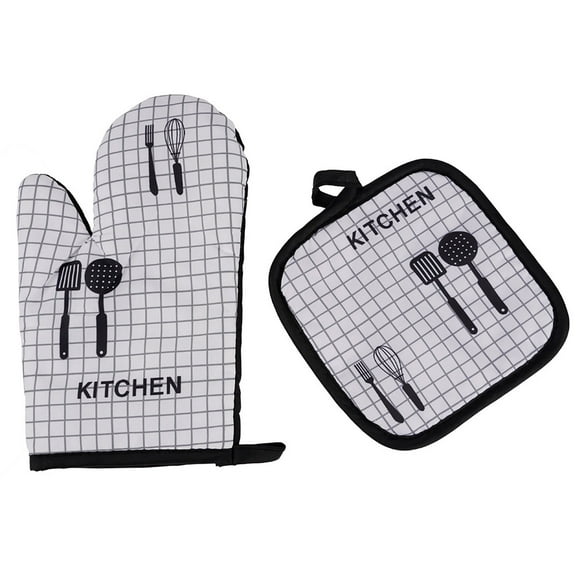 Clearance! FNGZ Oven Mitts Oven Mitts and Pot Holders Sets, Heat Resistants Oven Mitts Soft Cotton Lining and Non-Slip Surface Safes for Baking, Cooking, BBQ