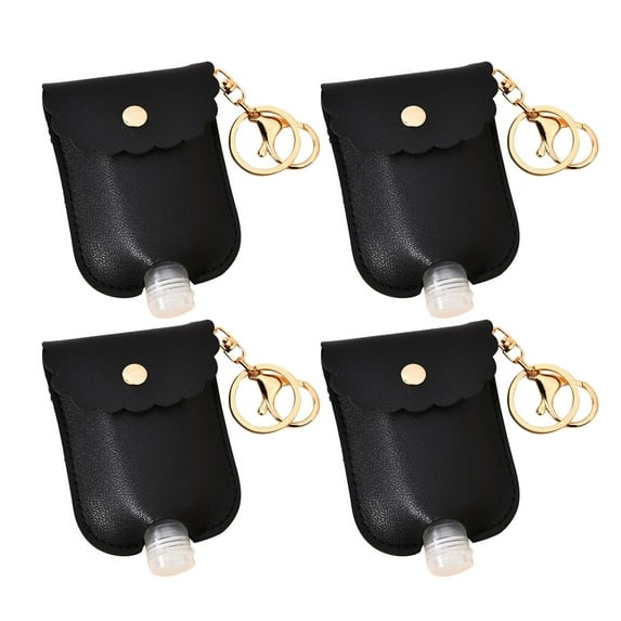 Clearance!FNGZ Split Bottles Hand Sanitizer Holder Keychain Bottle Container with Cover for Outdoor Storage Black
