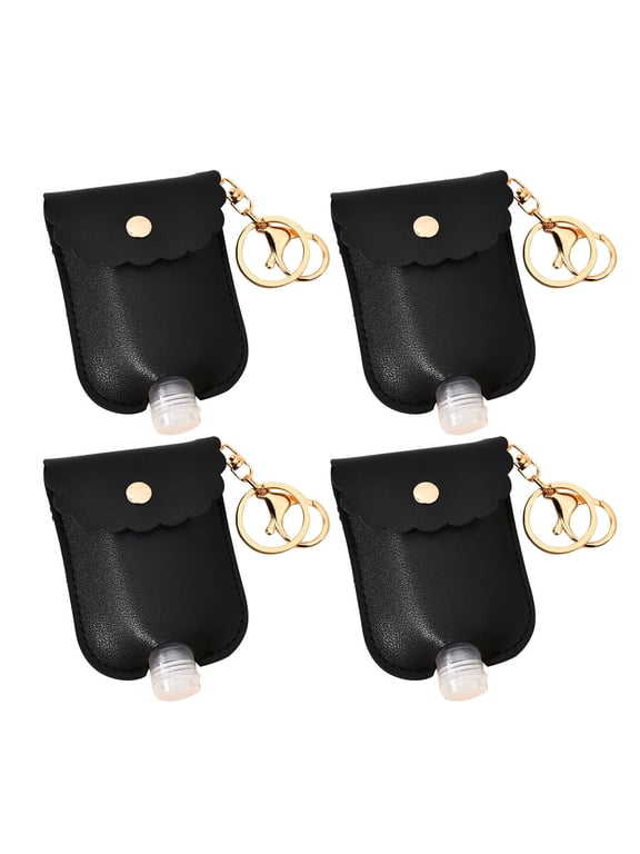 Clearance!FNGZ Split Bottles Hand Sanitizer Holder Keychain Bottle Container with Cover for Outdoor Storage Black