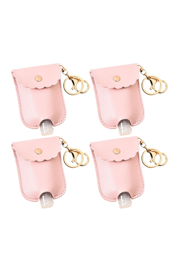Clearance! FNGZ Split Bottles Hand Sanitizer Holder Keychain Bottle Container with Cover for Outdoor Storage Pink