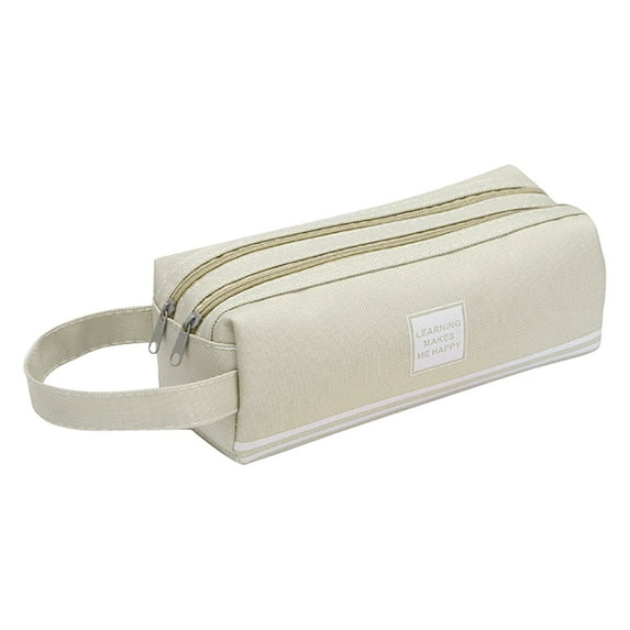 Clearance! FNGZ Stationery Bag Pencil Pouch Bag Cosmetic Pouch Stationery Pencil Case Office Pouch Large Pencil Student Office Stationery Beige