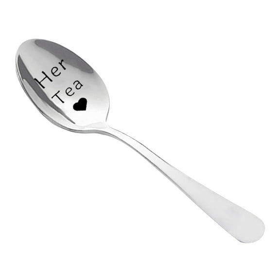 Clearance!FNGZ Tableware Engraved Spoon Wonderful Present for Lover Couple and Girlfriend Boyfriend Tableware Coffee Spoons with Engraving