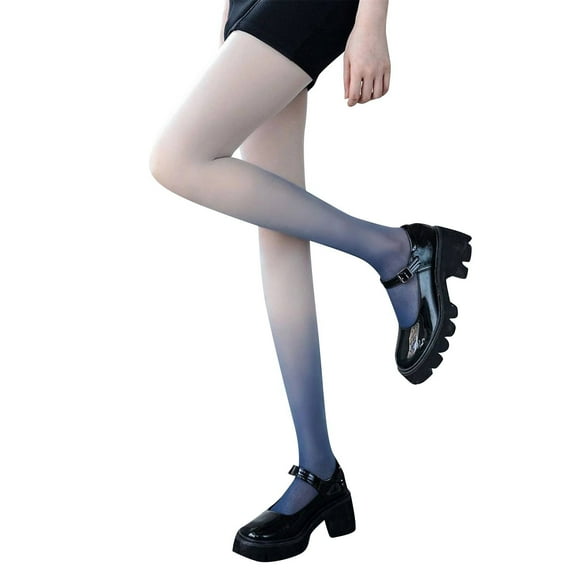Clearance FUNUONY Pantyhose for Women Gradient Contrast Color High Elasticity Anti Cosplay Performance Tights Fleece Lined Tights Women's Thermal Underwear Bottoms Long Socks Blue One Size
