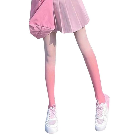 Clearance FUNUONY Pantyhose for Women Gradient Contrast Color High Elasticity Anti Cosplay Performance Tights Fleece Lined Tights Women's Thermal Underwear Bottoms Long Socks Pink One Size
