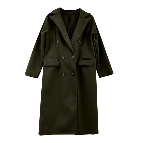 Clearance!FUNUONY Quilted Jackets Women's Artificial Wool Coat Smock Long Jacket Slim Long Coat for Women Puffer Jacket Womens Winter Coats Long Cardigans Army Green 2XL