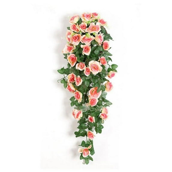 Clearance!Fake Rose Garland, 35.4” Artificial Vines Flowers Hanging Silk Rose Vine Wedding Home Office Arch Arrangement Decoration