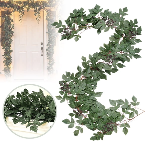 Fall Decor - Fall Decorations for Home - 1PC Artificial Fall Autumn Leaf Garland, Flexible Foliage Vine for Mantel, Fireplace, Table, Stairway & Door, Halloween Thanksgiving Seasonal Decor