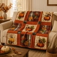 thumbnail image 1 of Clearance! Fall Decor, Fall Decorations for Home, Fall Pumpkin Maple Plaid Flannel Throw Blanket Sofa Bed Decor, 1 of 7