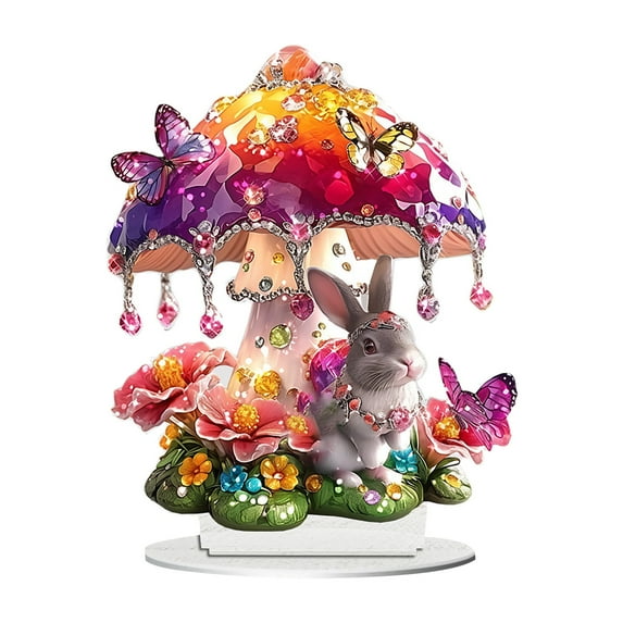 Clearance Fall Decorations for Home! Toyeng Easter Bunny Tabletop Decor Colored Under a Pair of 2D Spring Interior Logo Decor Home Decor for Easter Tabletop Easter Decor Desktop Desktop Ornament