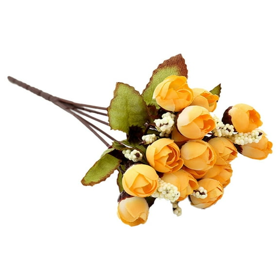 Clearance Fall Decorations for Home! Blecry 15 Rose Autumn Yellow (Qty: 1*Simulation Flower) Artificial Flowers Artificial Plants Clearance Sale