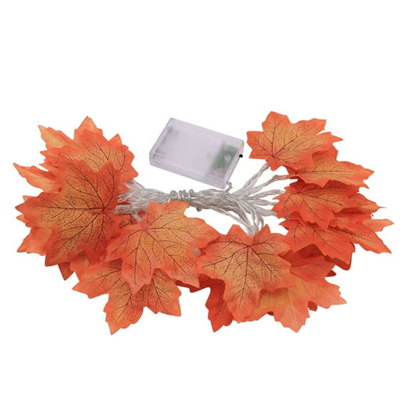 Hvmvliv Fall Garland String Lights(19.6ft) Lighted Fall Garland 20Ft 50 LED, Fall Decorations Thanksgiving Decor Maple Leaves String Lights for Indoor Room Orange