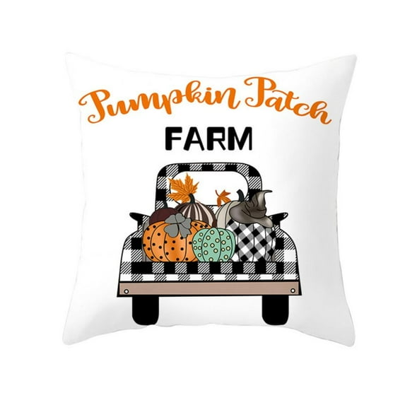Clearance! Fall Pillow Covers 18x18 Inch Thanksgiving Black White Plaid Linen Rustic Farmhouse Pillow Covers for Sofa Couch Fall Decorations Throw Pillow Covers