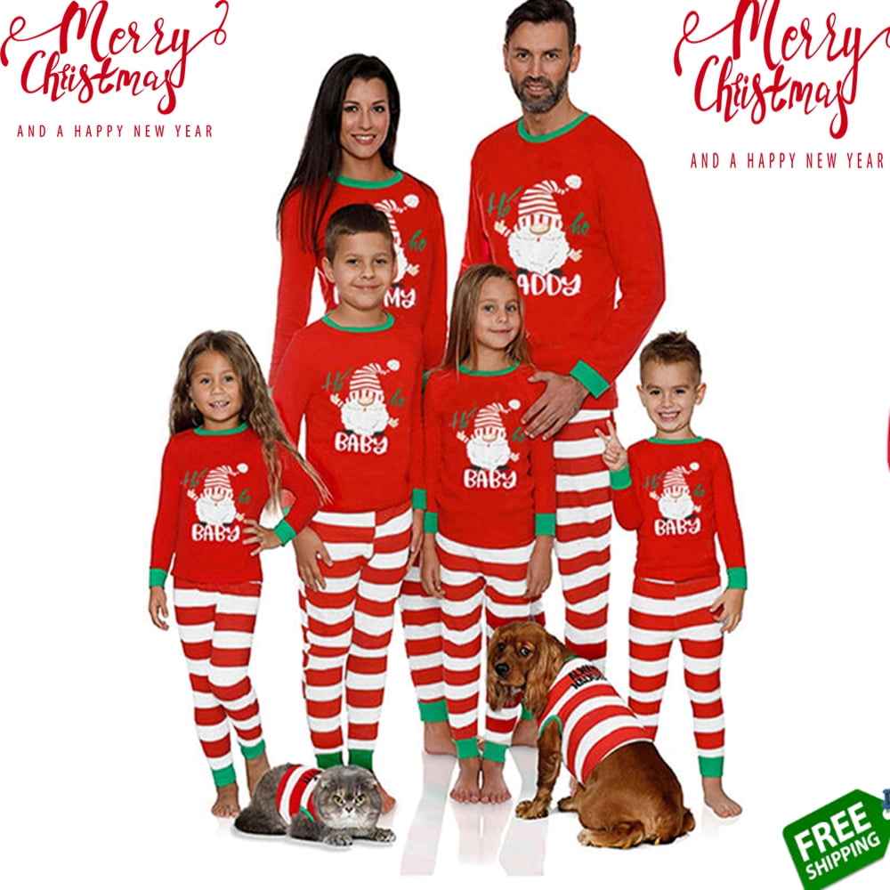 Clearance Family Matching Christmas Pajamas, Santa Print LongSleeved