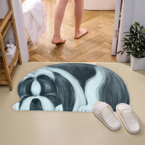Clearance! Fanshiluo 3D Cute Pet Dog Themed Carpet,Welcome Floor Doormat 34.25x15.74in Non Slip Floor Mat Summer Holiday Funny Novelty Door Mats Indoor Outdoor Decor