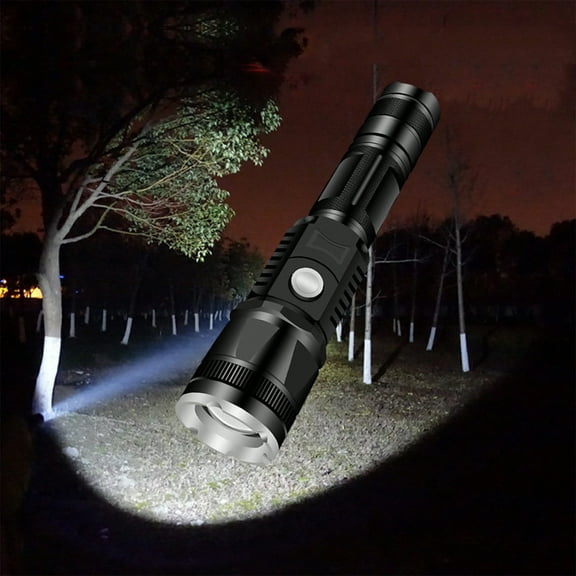 Clearance! Fanshiluo Flashlights-Flashlight Protable Electric Torch Light Source Lamp Aluminium Alloy IP45 Water Tightness Mechanical Telescopic Zoom Window Breaker Mobile Power Supply