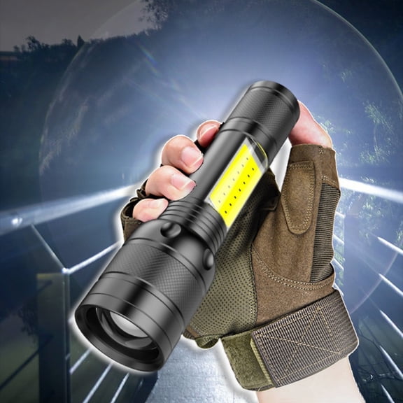 Clearance! Fanshiluo Flashlights-LCD Battery Flashlight,1000 Lumens Super Bright Flashlight,Zoomable,Rechargeable Flashlight With 4 Modes,,Powerful Handheld Flashlight