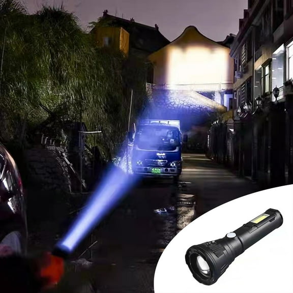 Clearance! Fanshiluo Flashlights-LED Dual Light Source Strong Light Flashlight Multifunctional Foldable With COB Side Lights,Outdoor Waterproof Lighting