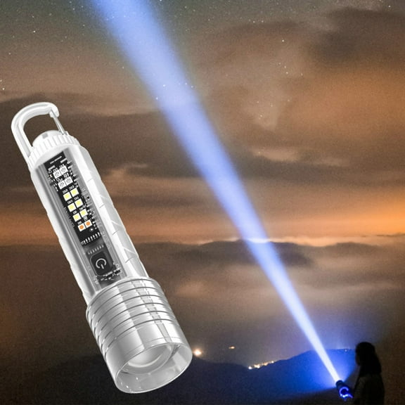 Clearance! Fanshiluo Flashlights-LED Multifunctional Strong Light Flashlight USB Charging Aluminum Alloy Telescopic Zoom